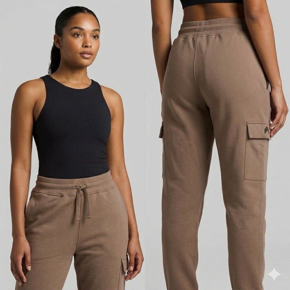 Oner Active Women's All Day Lightweight Cargo Jogger Cool Brown Medium Reg NWT